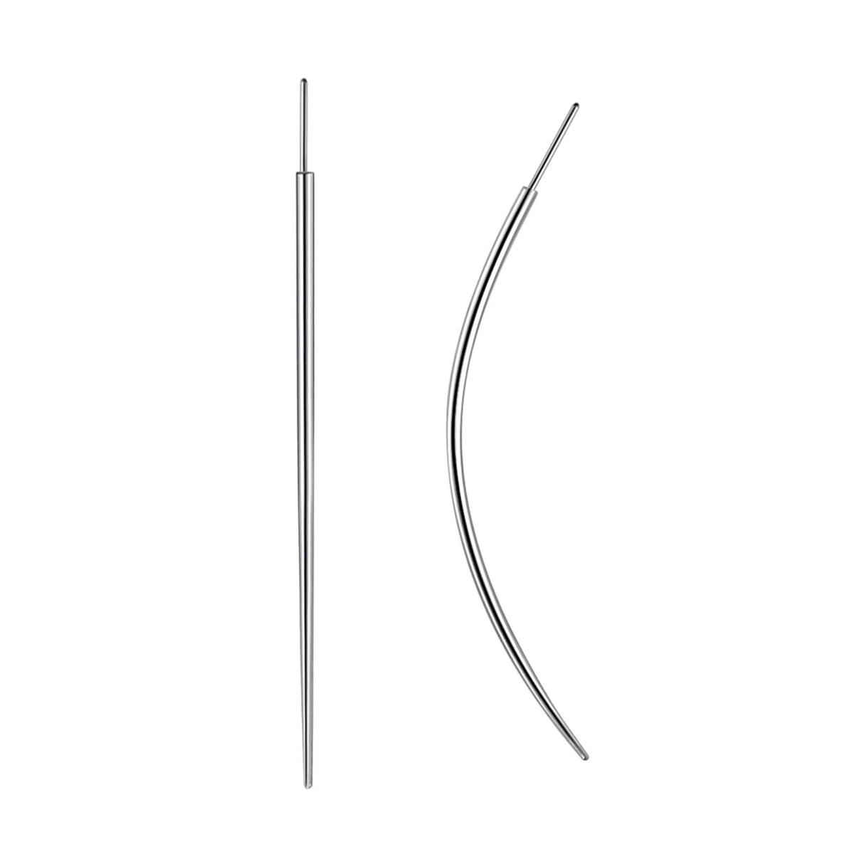 WOLAYI G23 titanium threadless taper, curved 16g for safe jewelry changes.