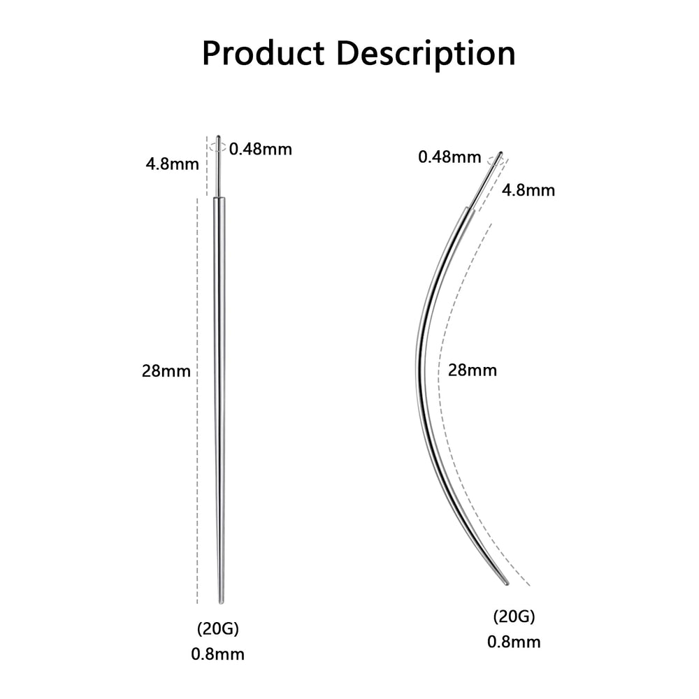 WOLAYI G23 titanium threadless taper, straight 20g for efficient transitions.