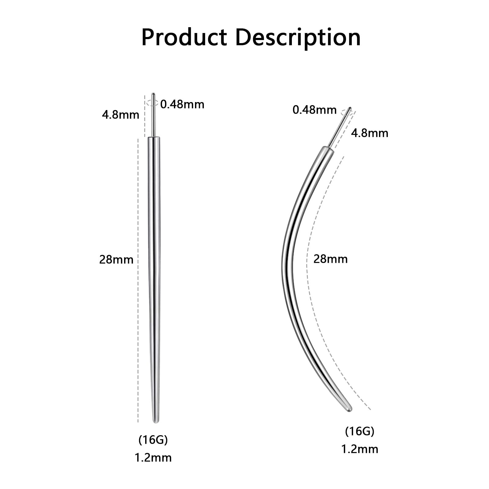WOLAYI G23 titanium threadless piercing taper lip guide supports lip piercing