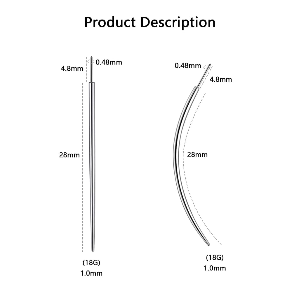 WOLAYI G23 titanium threadless taper straight 20G for nostril or septum.