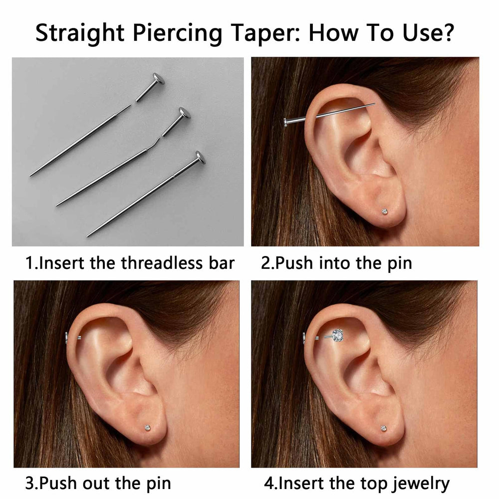WOLAYI G23 titanium threadless piercing taper straight for controlled insertion