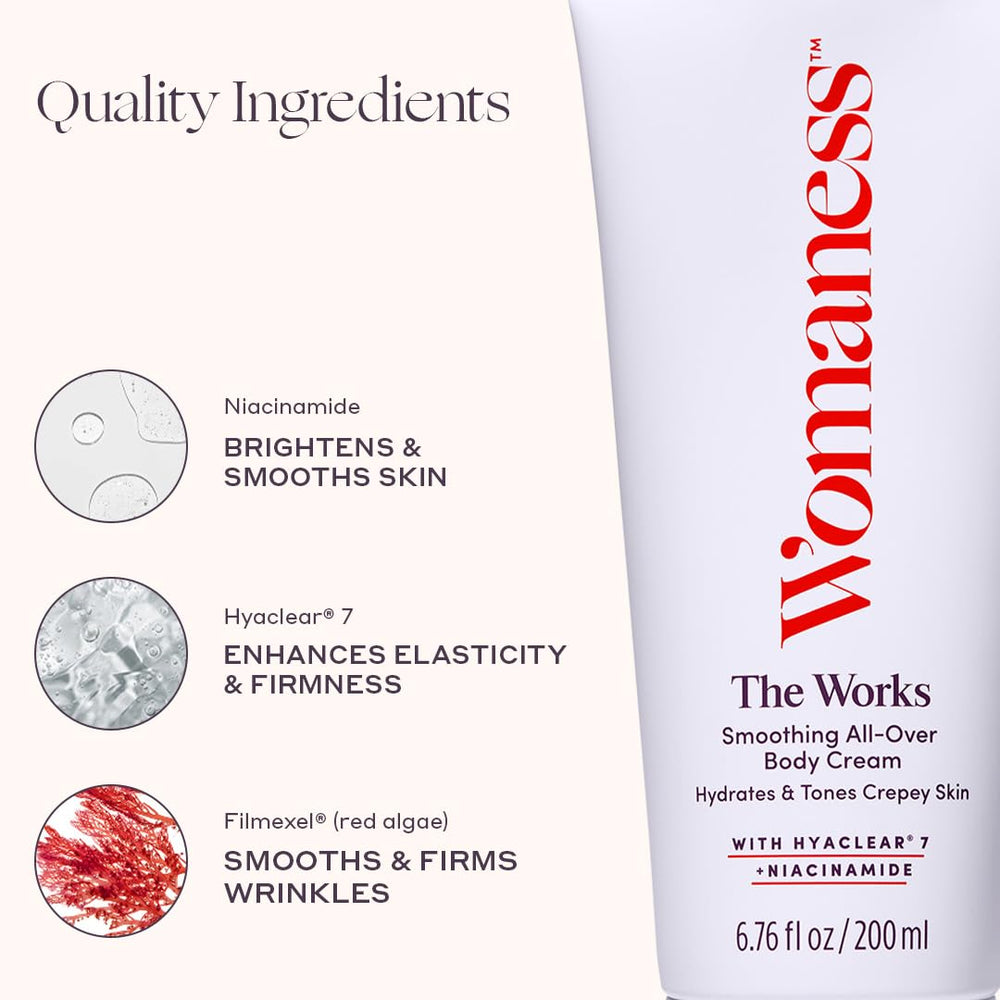 The Works texture on skin demonstrates a lightweight, non-greasy finish.