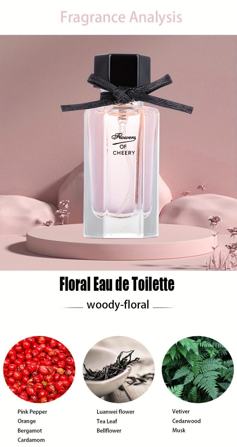 Four floral and fruity fragrance bottles arranged for everyday and special occasions.