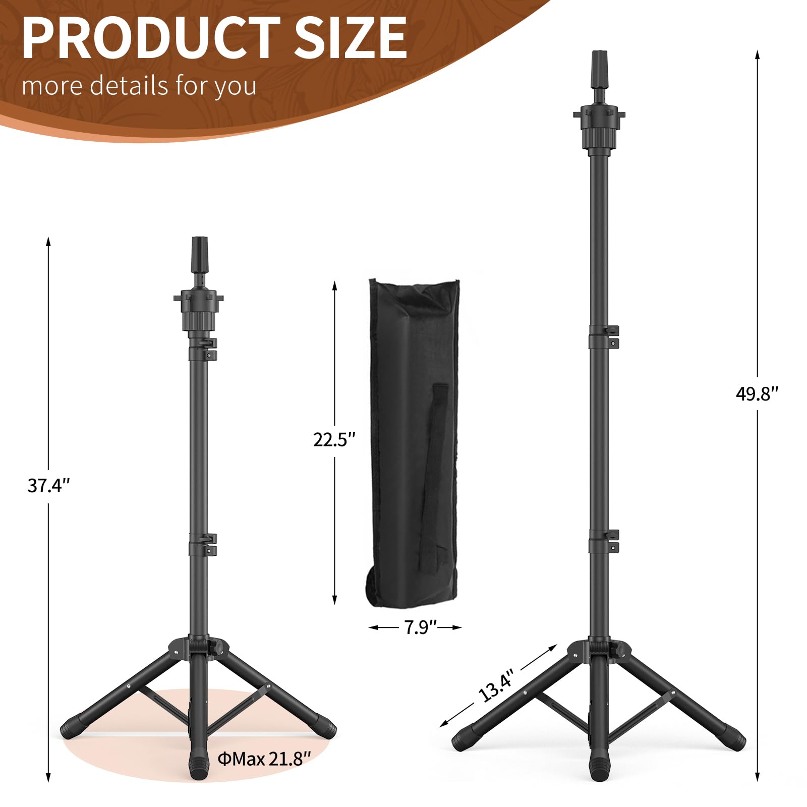Womnwomn wig stand supports various head types for training.