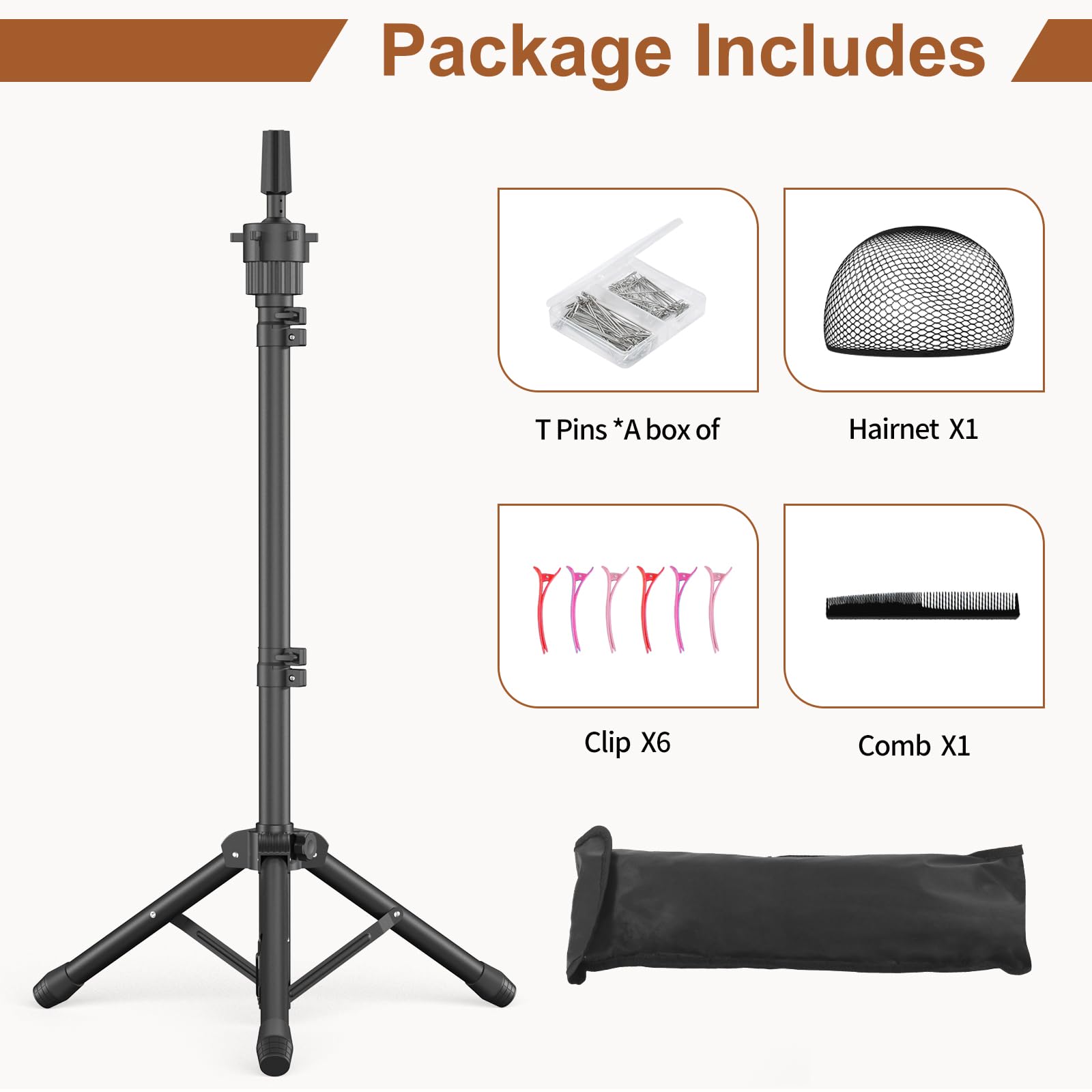 Womnwomn included accessories streamline wig practice and storage.