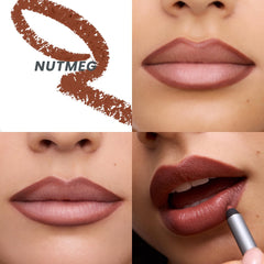 Aplicación suave de delineado de labios con Wonderskin 360 Nutmeg.