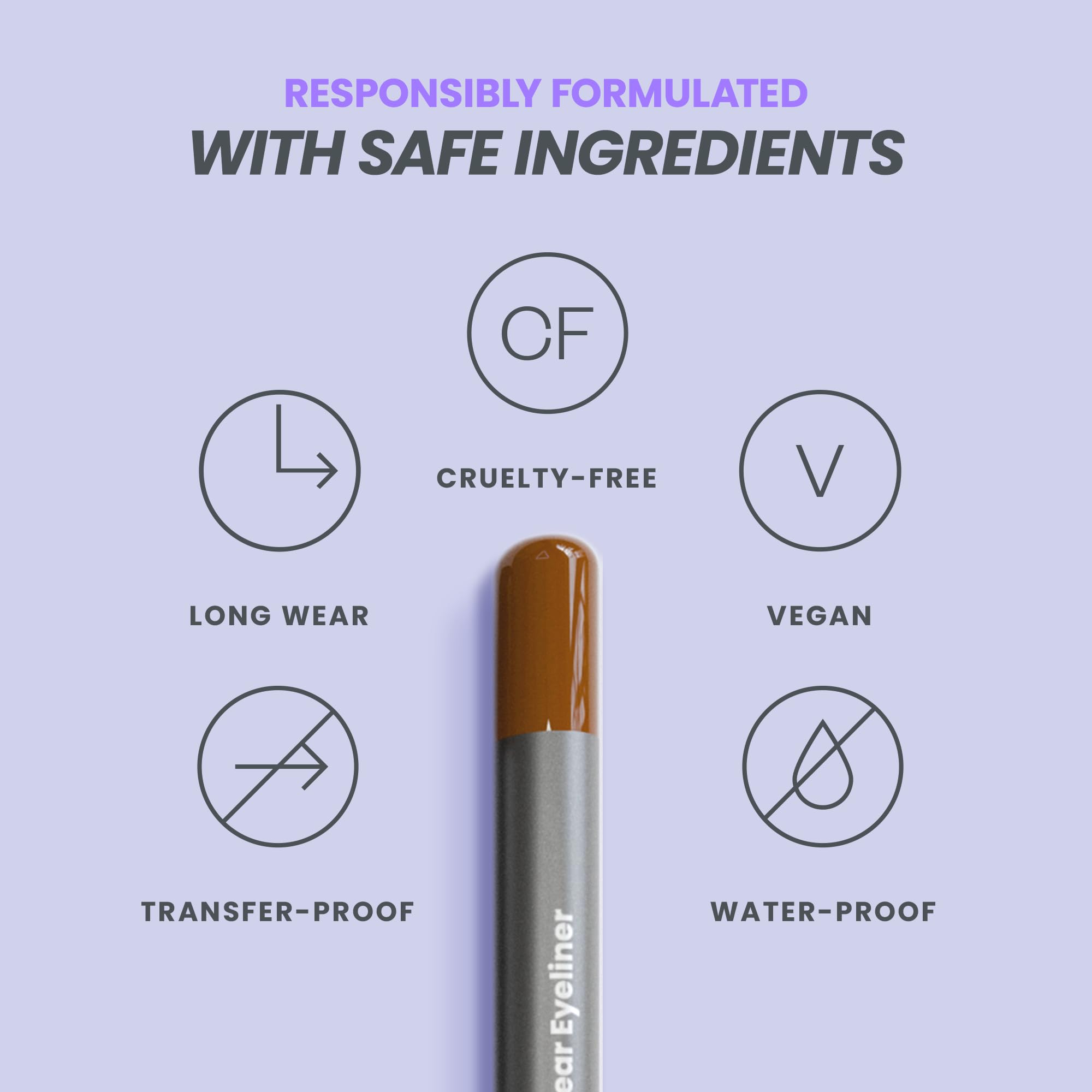 Delineador Wonderskin 1440 marrón, afilable para trazos finos