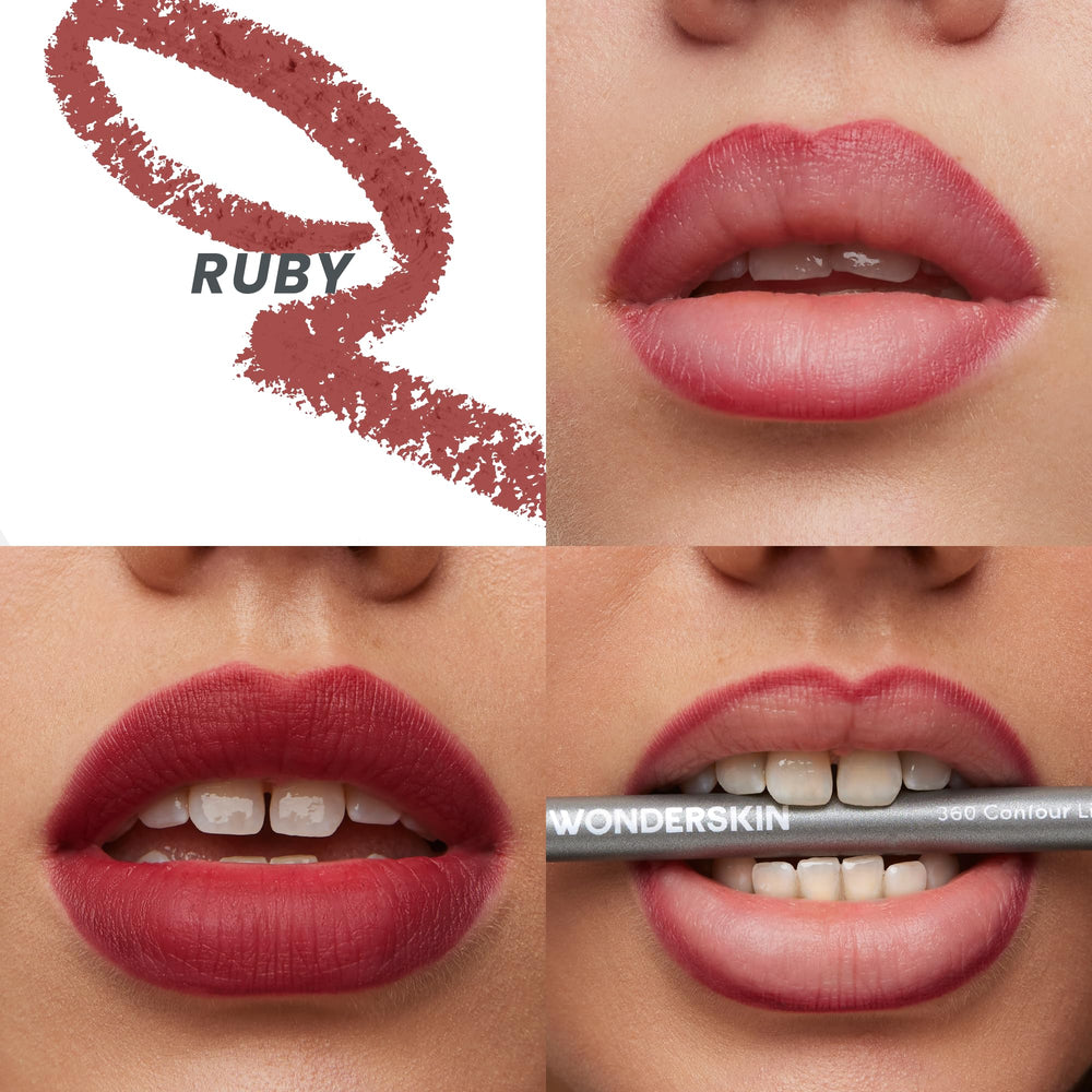 Lápiz Wonderskin 360 Contorno, vista frontal para delinear labios con precisión.