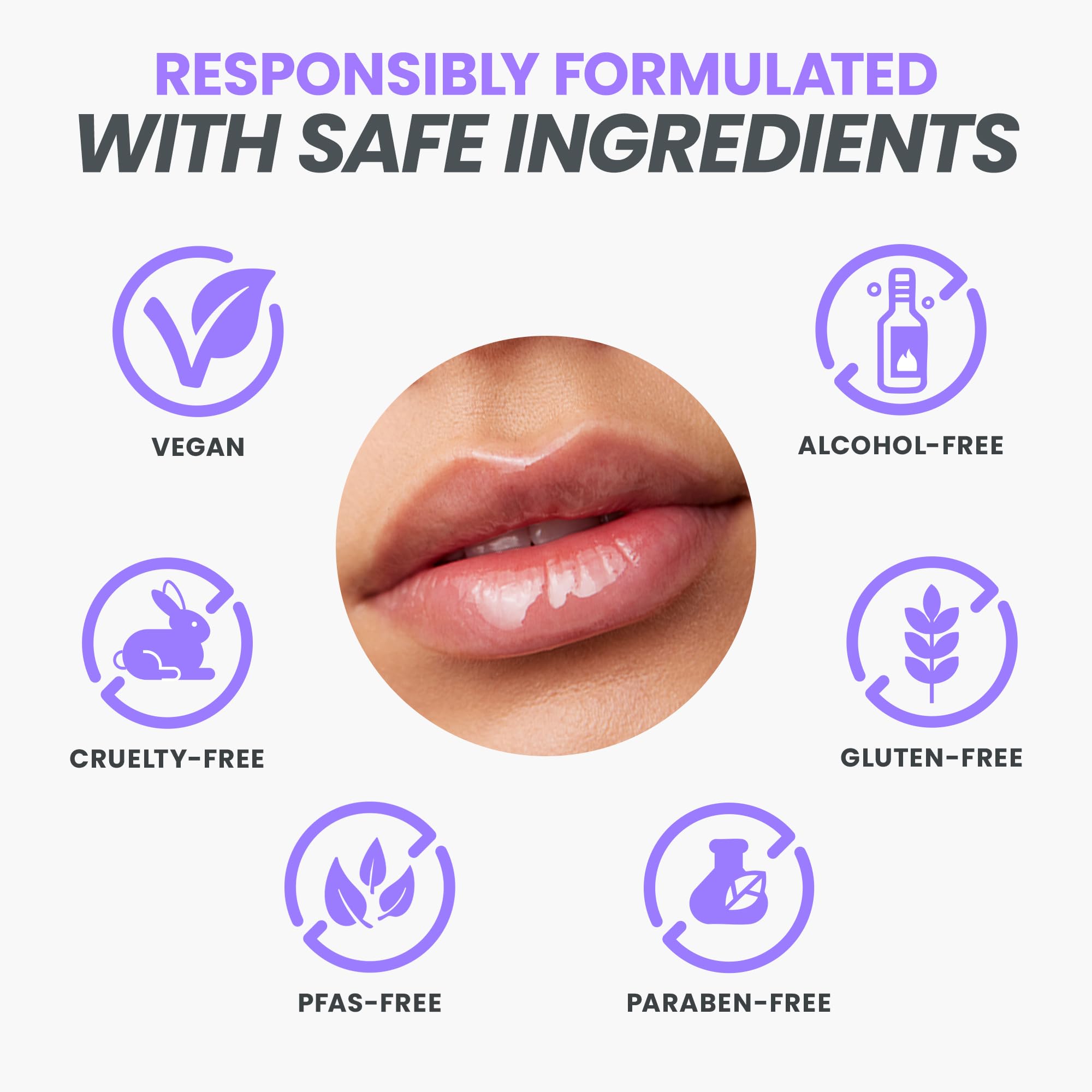 Wonderskin Lip Oil glossy finish adds radiant shine and hydration.