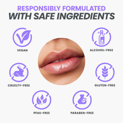 Wonderskin Lip Oil glossy finish adds radiant shine and hydration.