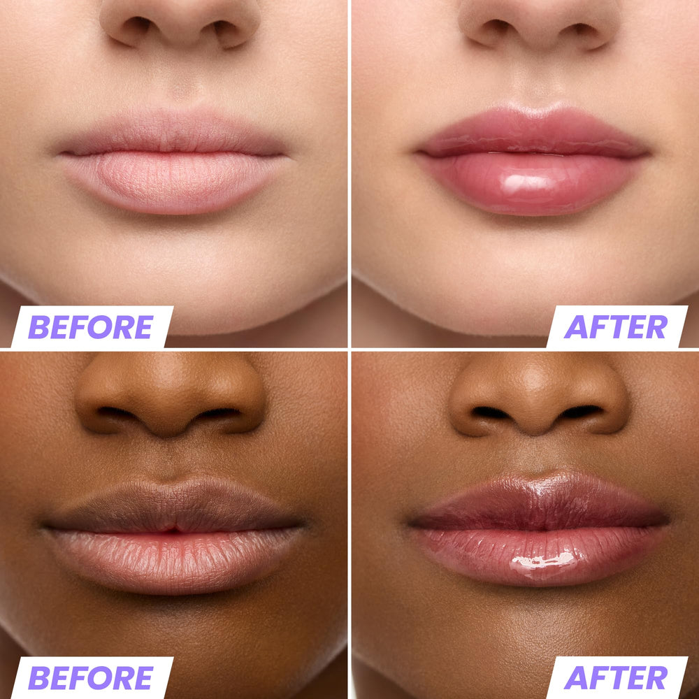 Wonderskin Lip Oil Rehab Serum sheer red tint on lips for subtle color