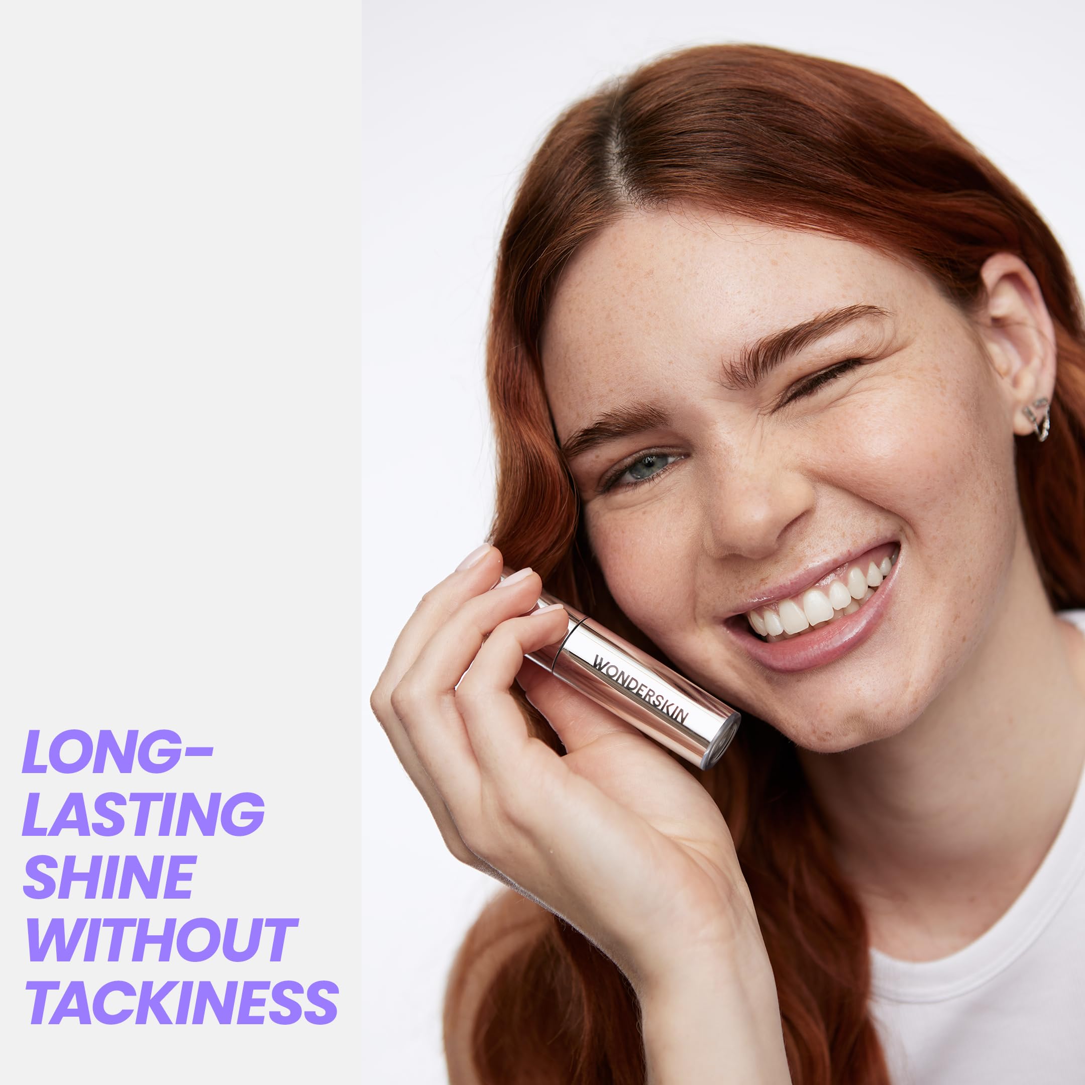 Wonderskin Lip Oil enriched with vitamin E for lasting moisture.