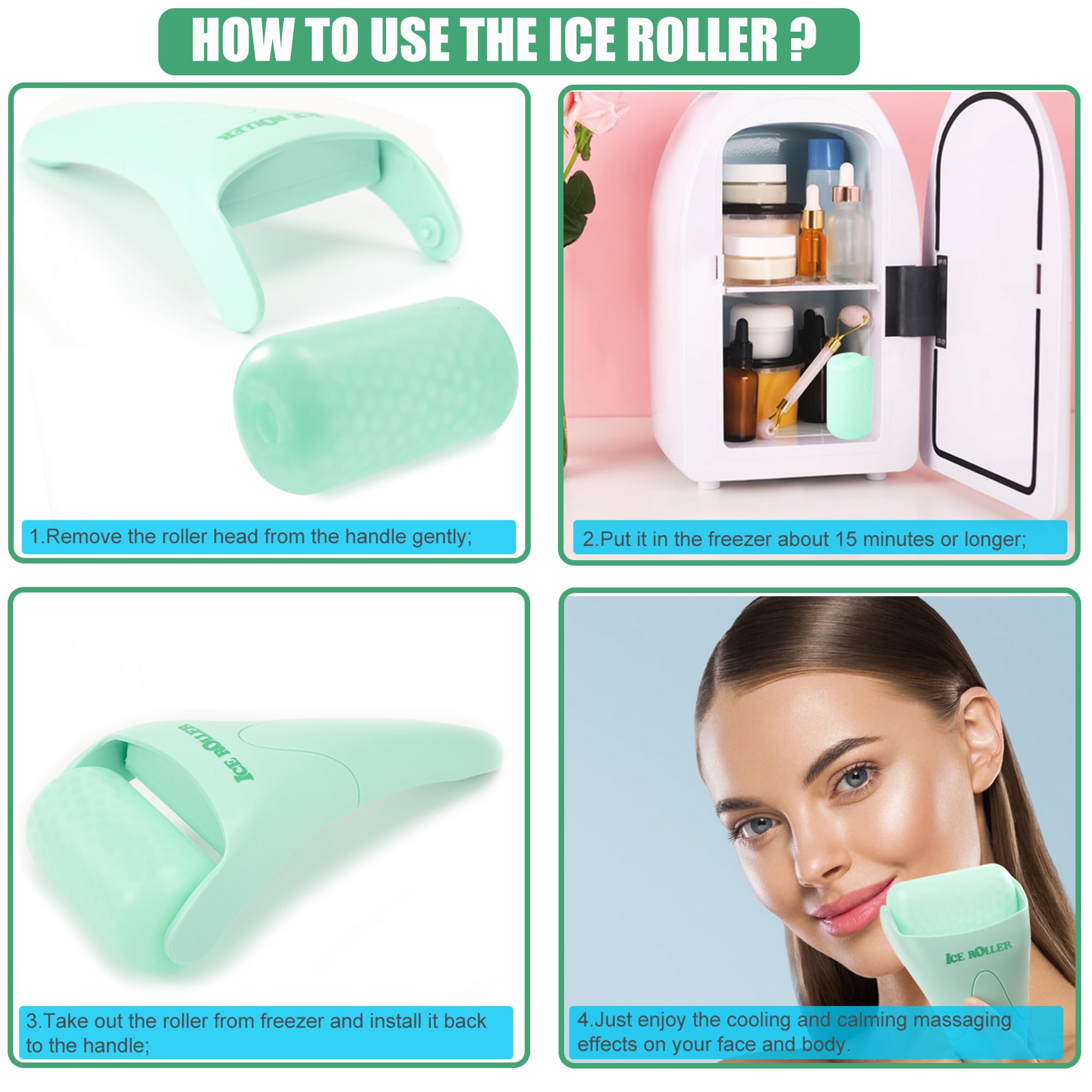 Wonderwin ice roller with wipe cloth included for easy cleaning after use