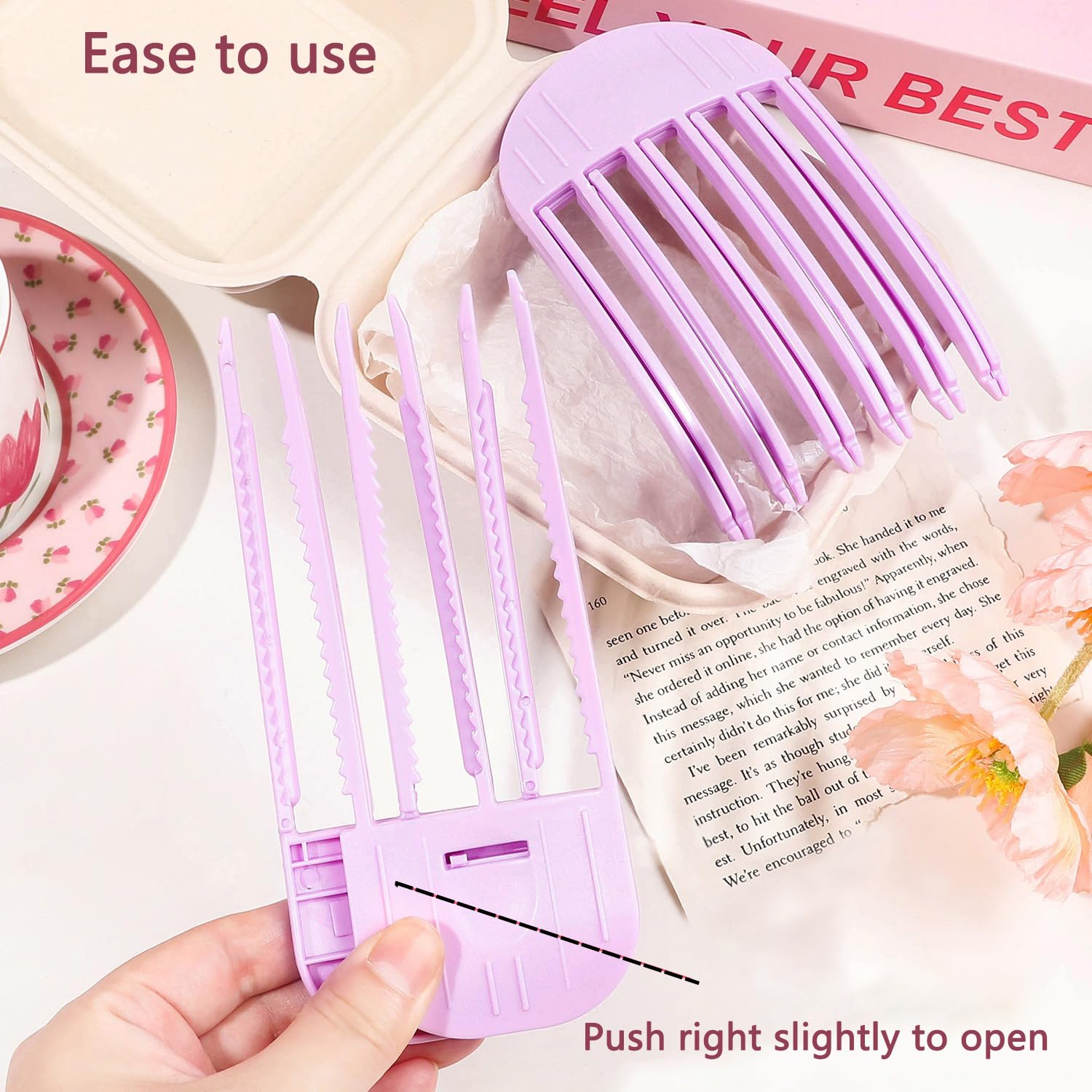 Wonglea 6-teeth comb close-up showing styling versatility.