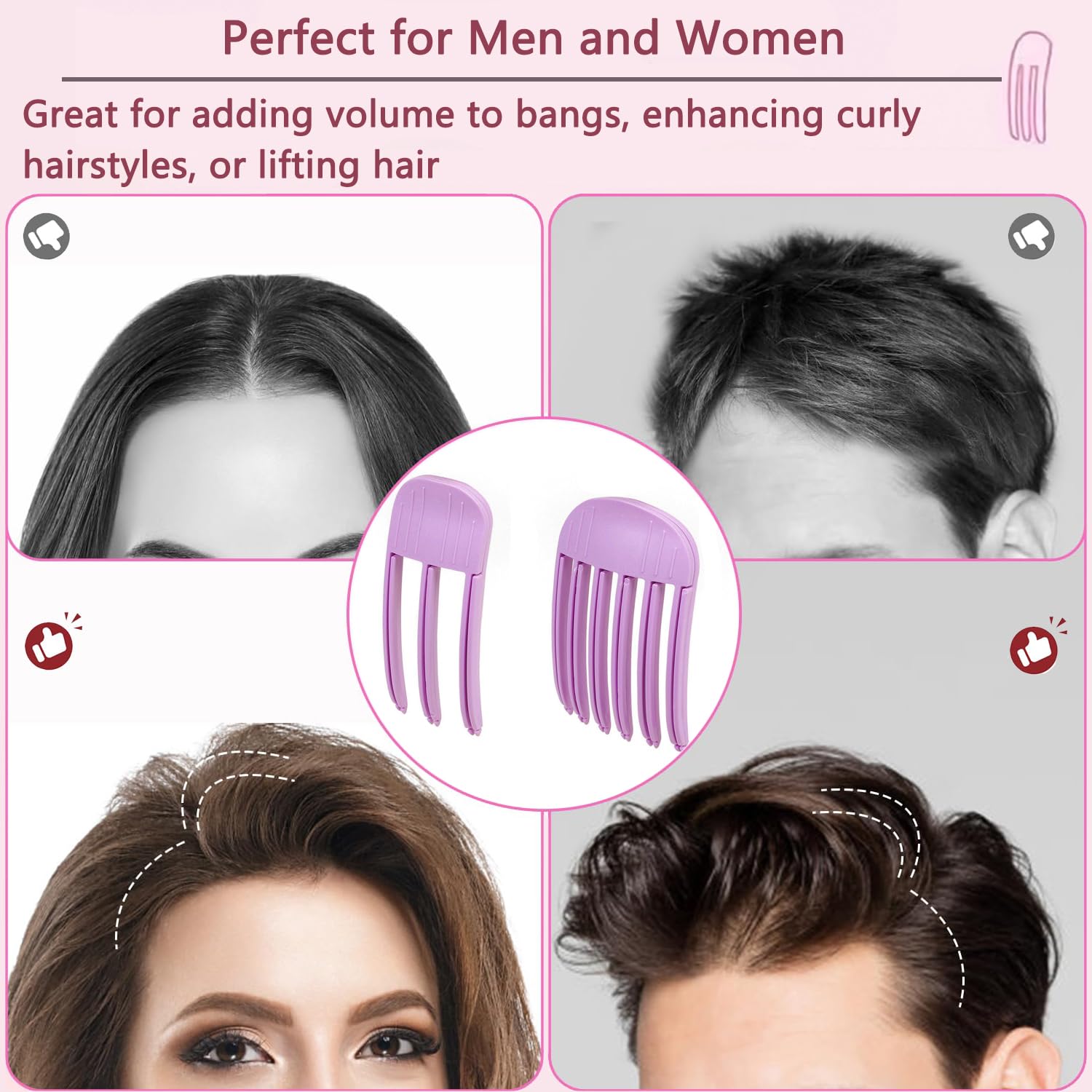 Wonglea hair volume clip in use during blow-dry for quick lift.