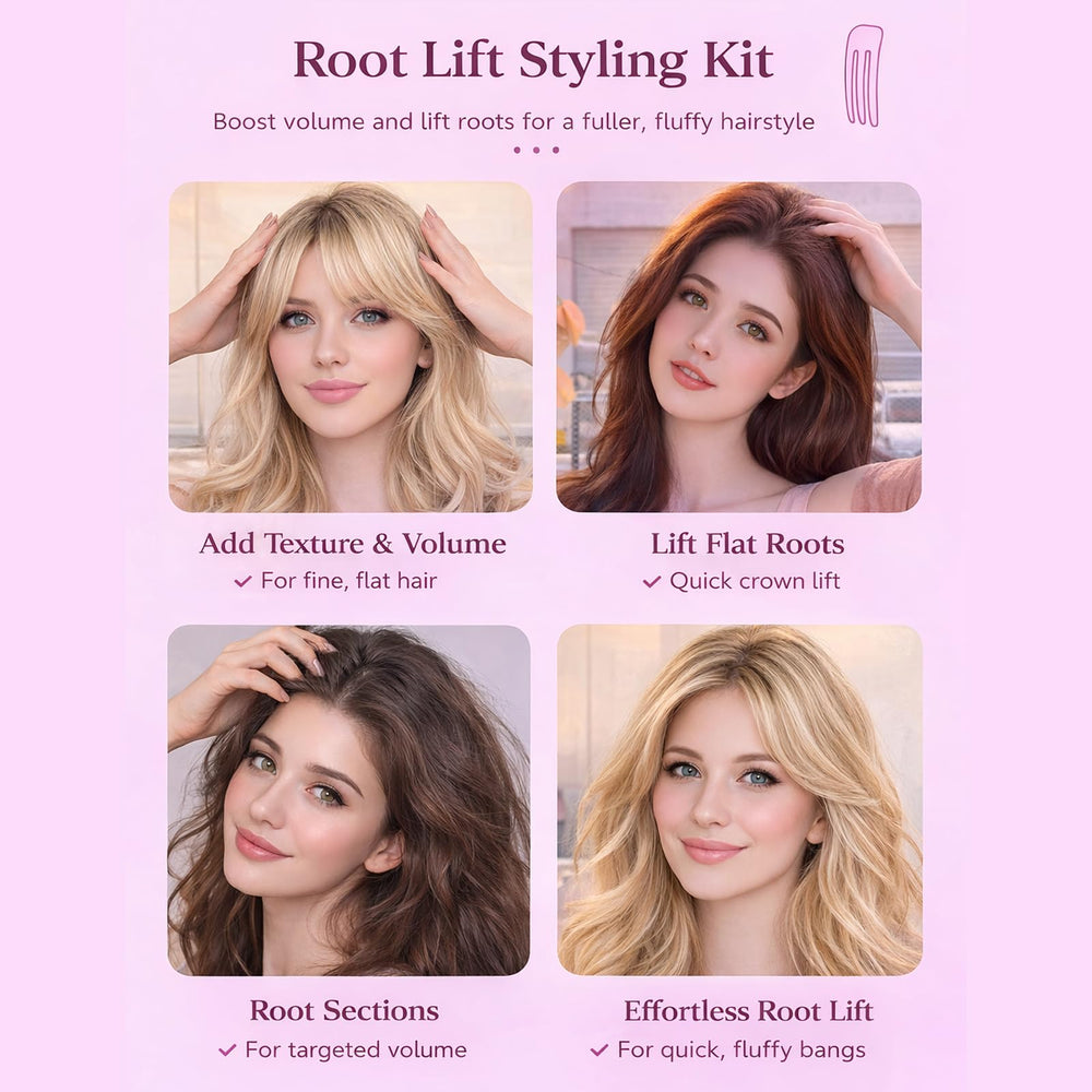 Wonglea hair volume clip lifting roots without creasing while styling.