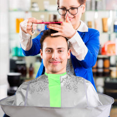 Woniutch barber cape neck closure adjustable for a secure fit