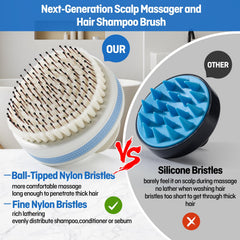 Wonsagain curved head scalp scrubber fitting head contours for comfortable cleansing