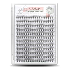 WONSIS 20D lash clusters 240pcs pack for voluminous, natural-looking lashes