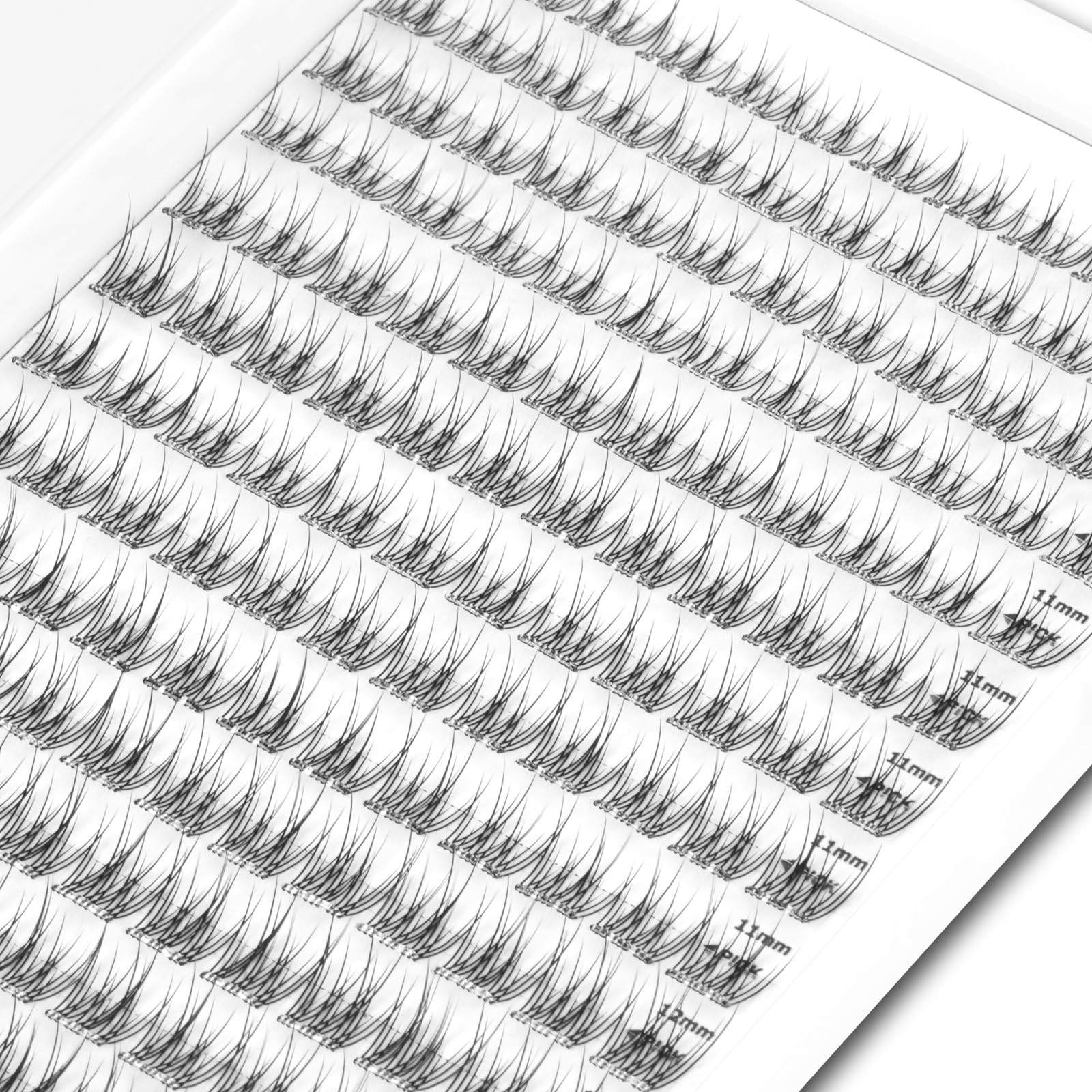 WONSIS clear-band lash clusters, 10–12 mm for natural daily look