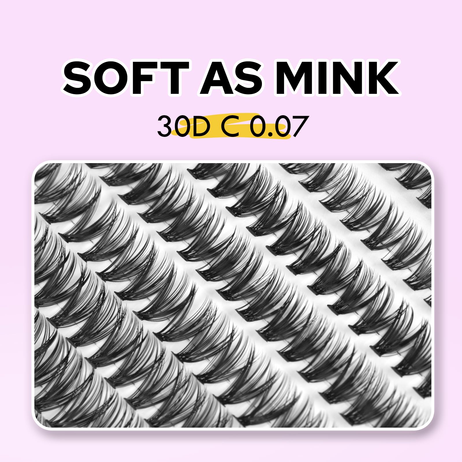 WONSIS 30D cluster lashes 0.07mm feel lightweight for natural-looking volume.