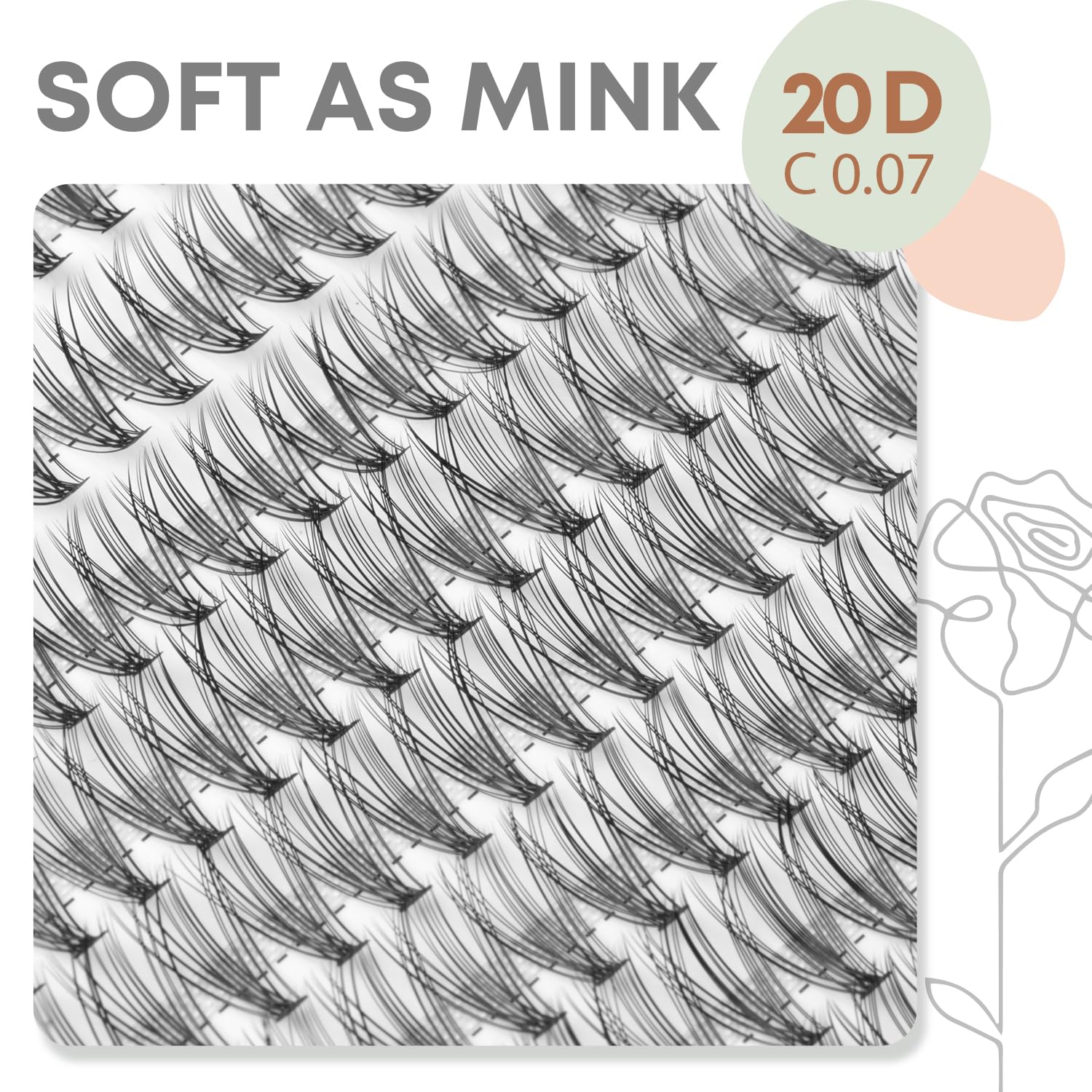 WONSIS Lash Clusters 8–12mm mix lengths for customizable eye shapes.