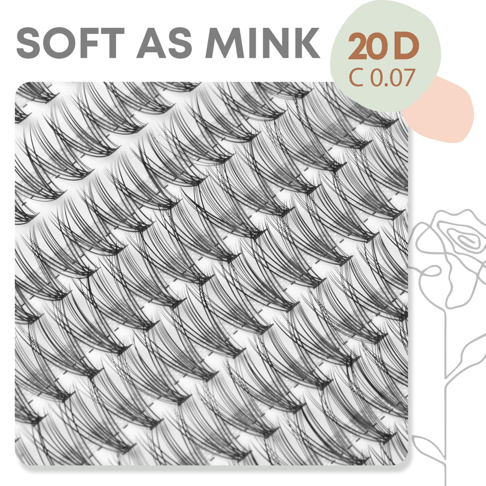 WONSIS Lash Clusters 8–12mm mix lengths for customizable eye shapes.