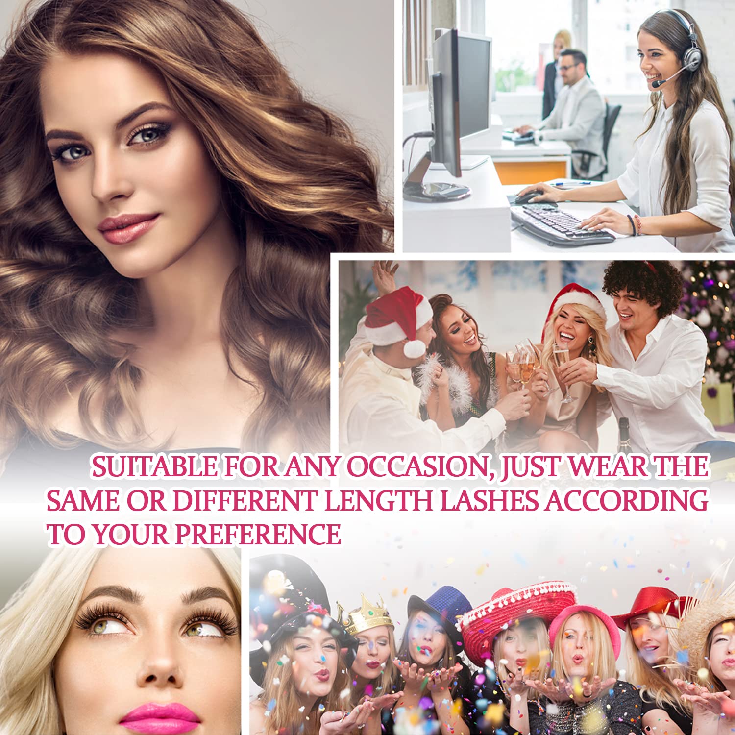 WONSIS Lash Clusters style options for work parties or travel