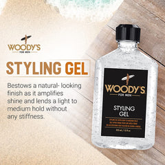 Woody's Styling Gel: textura suave para definiciones naturales.