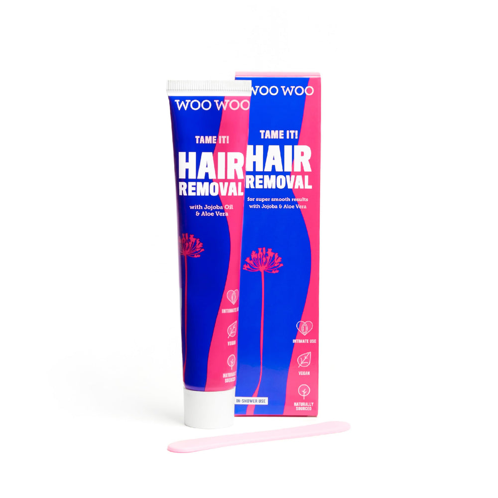 Woowoo Tame It intimate cream in shower for painless hair removal