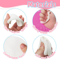 Woozettn soft fiber polymer sponges provide lightweight, skin-friendly cleansing