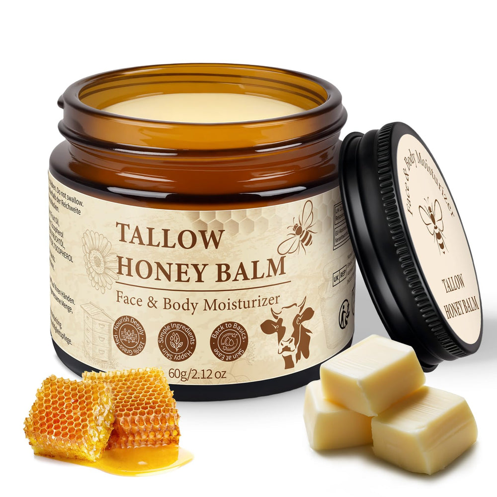 Bálsamo WOPD de sebo de res y miel en envase, para hidratación facial