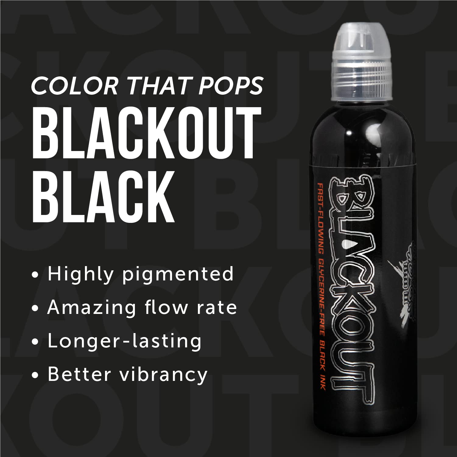 World Famous Tattoo Ink Blackout: tapa-giro segura para almacenamiento higiénico y sin fugas.