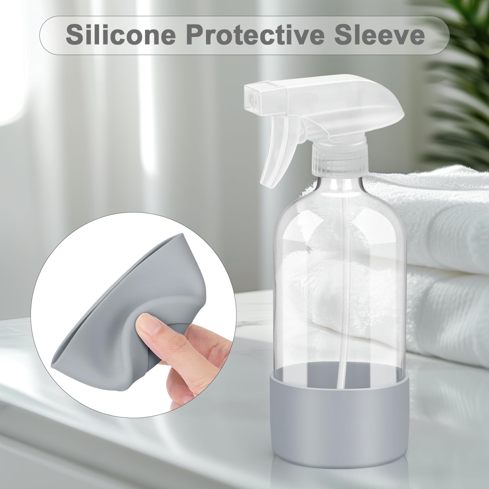 Worldgsb 16 oz spray bottle with adjustable nozzle offers mist or stream.