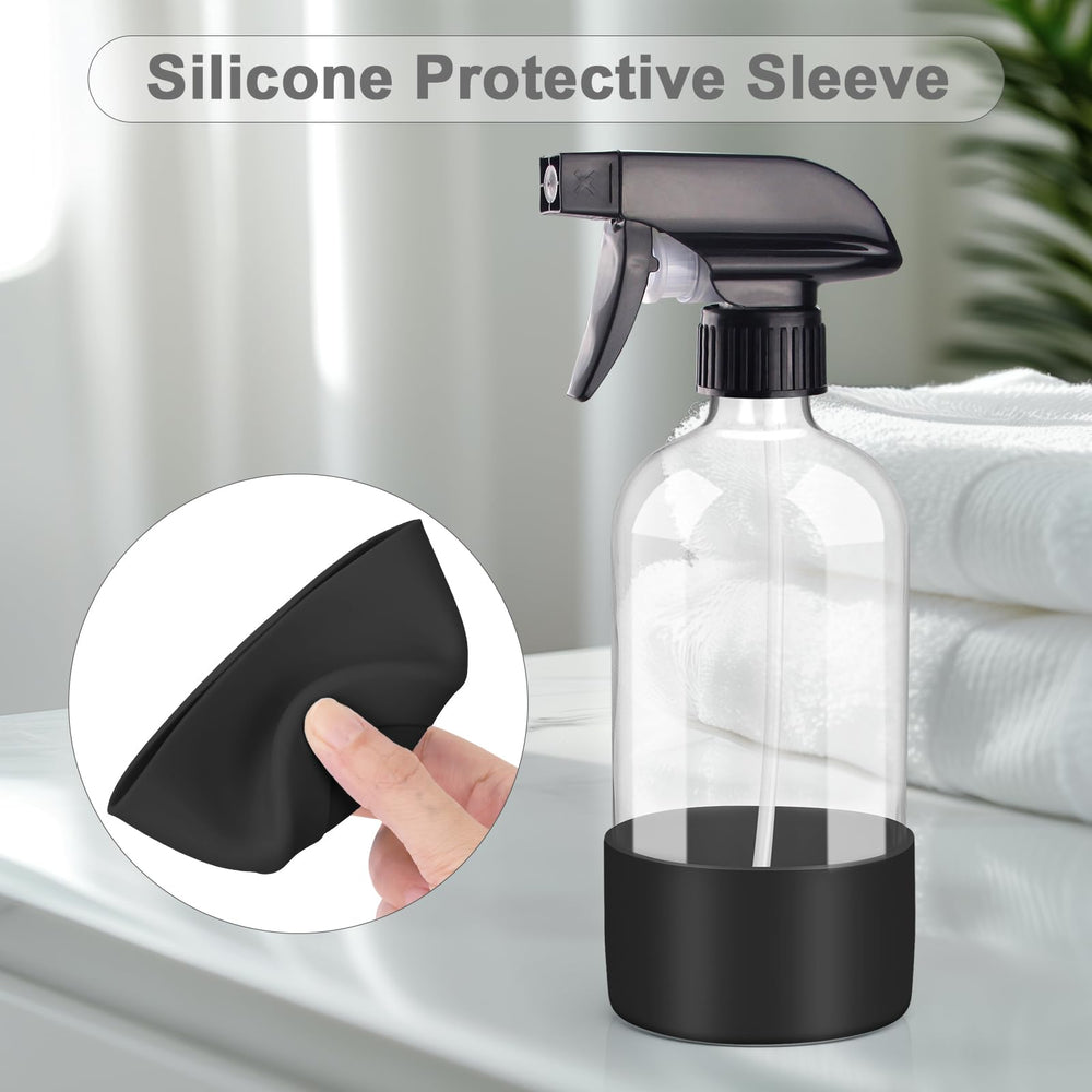 Worldgsb clear glass spray bottle showing liquid level for easy monitoring.