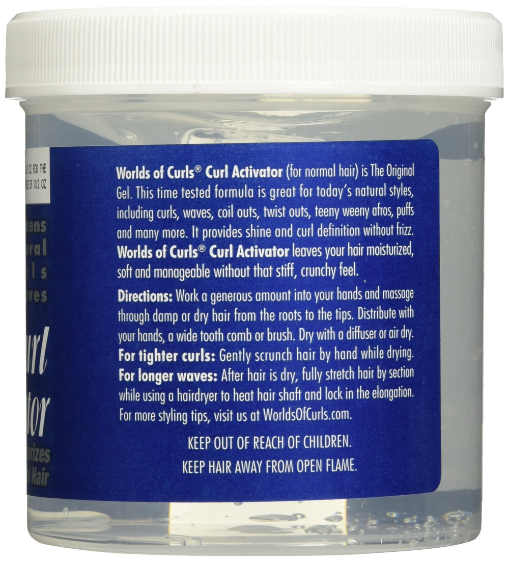 Worlds Of Curls curl activator gel defines curls for bouncy texture.