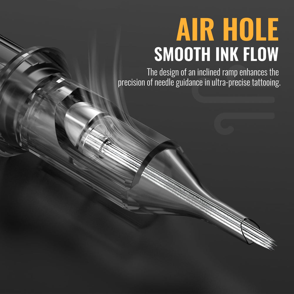 Aguja Wormhole Tattoo 1009RL, liner de punta larga para delineados precisos.
