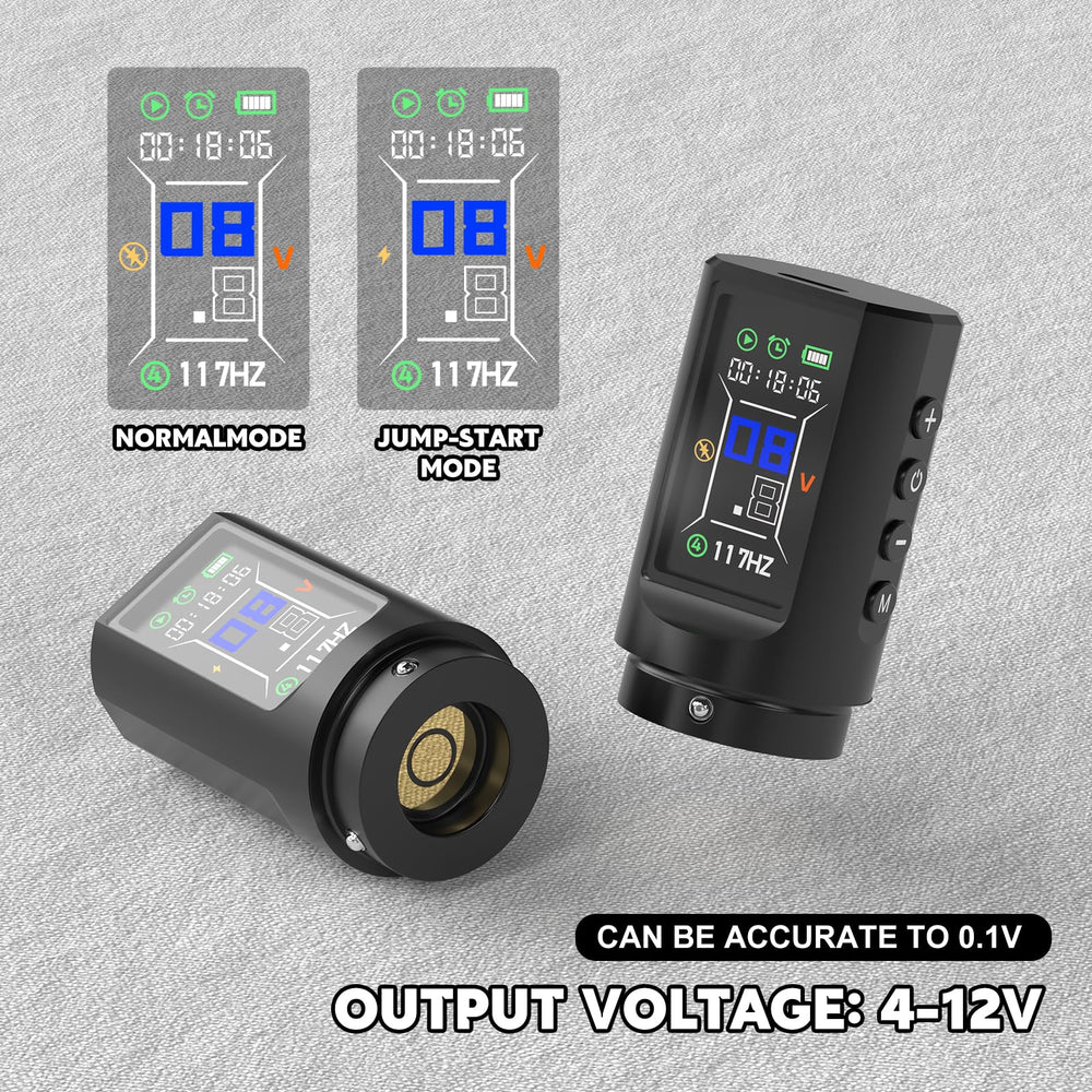 Wormhole Tattoo Gun WTK283 display panel shows real-time status and safety indicators.