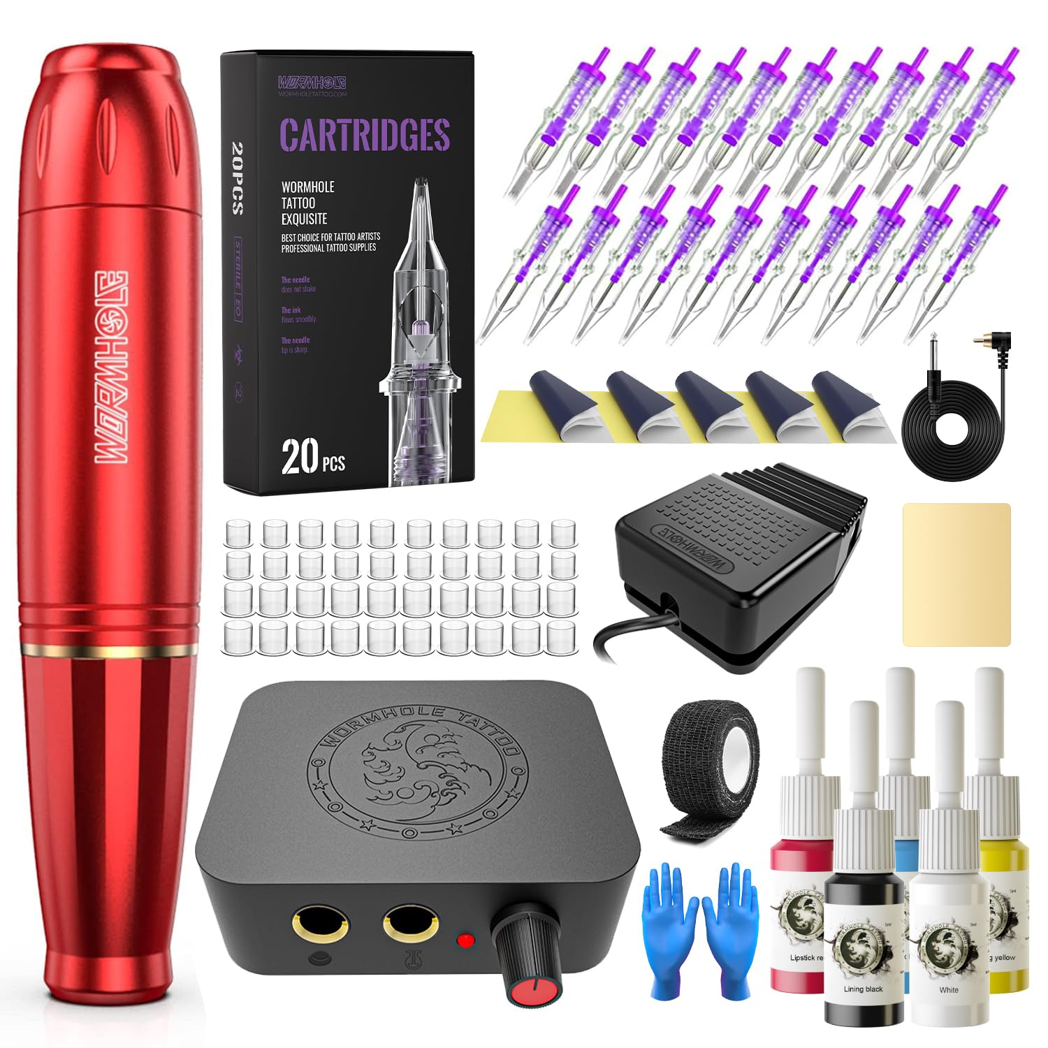 Wormhole Tattoo Kit beginner set for home practice and safe handling.