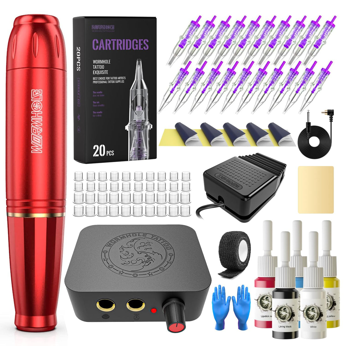Wormhole Tattoo Kit beginner set for home practice and safe handling.