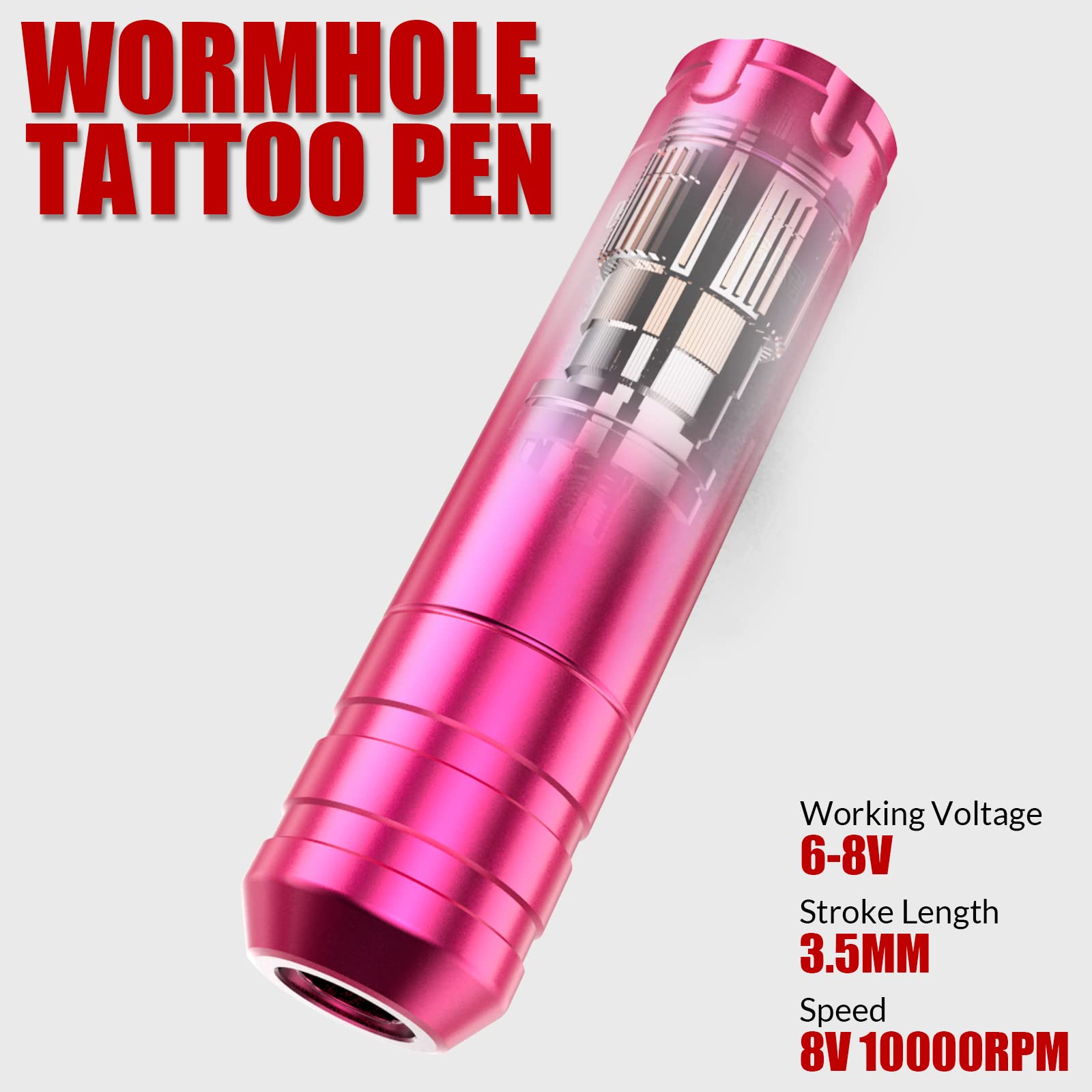 Wormhole Tattoo dual-control power supply in use for stable performance.