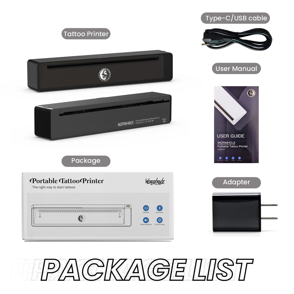 Wormhole Tattoo stencil printer portable case ready for on-site use