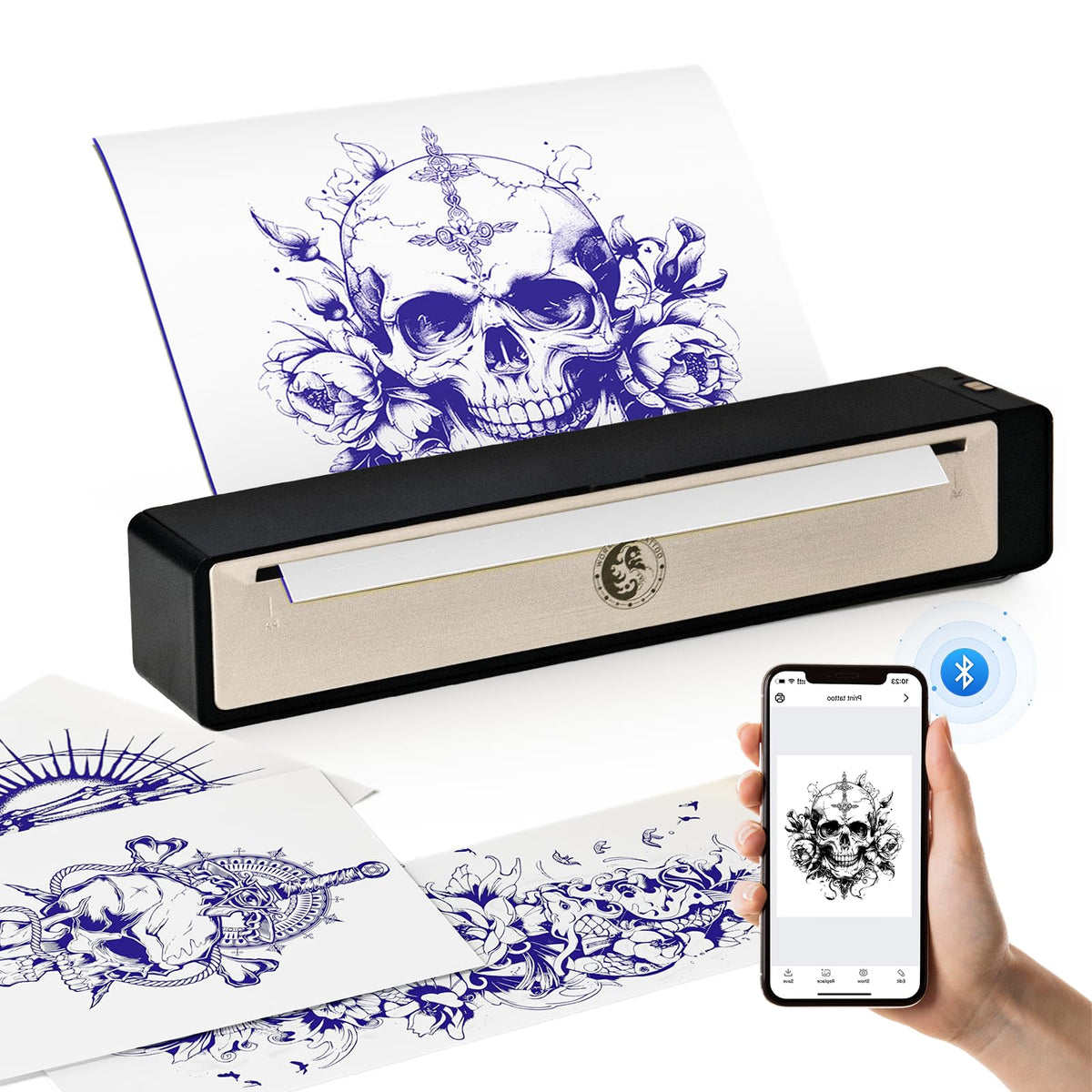 Wormhole Tattoo stencil printer portable design for on-the-go use.
