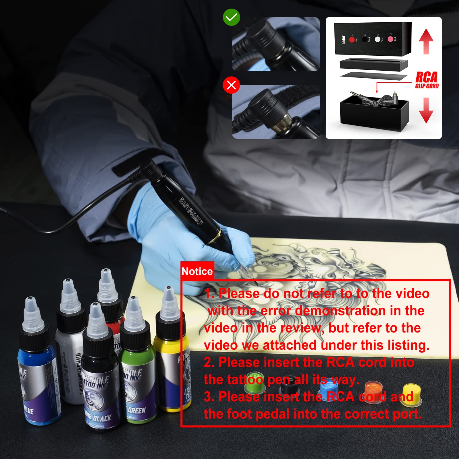 Wormhole Tattoo WTK070 beginner manual to assist setup and troubleshooting.