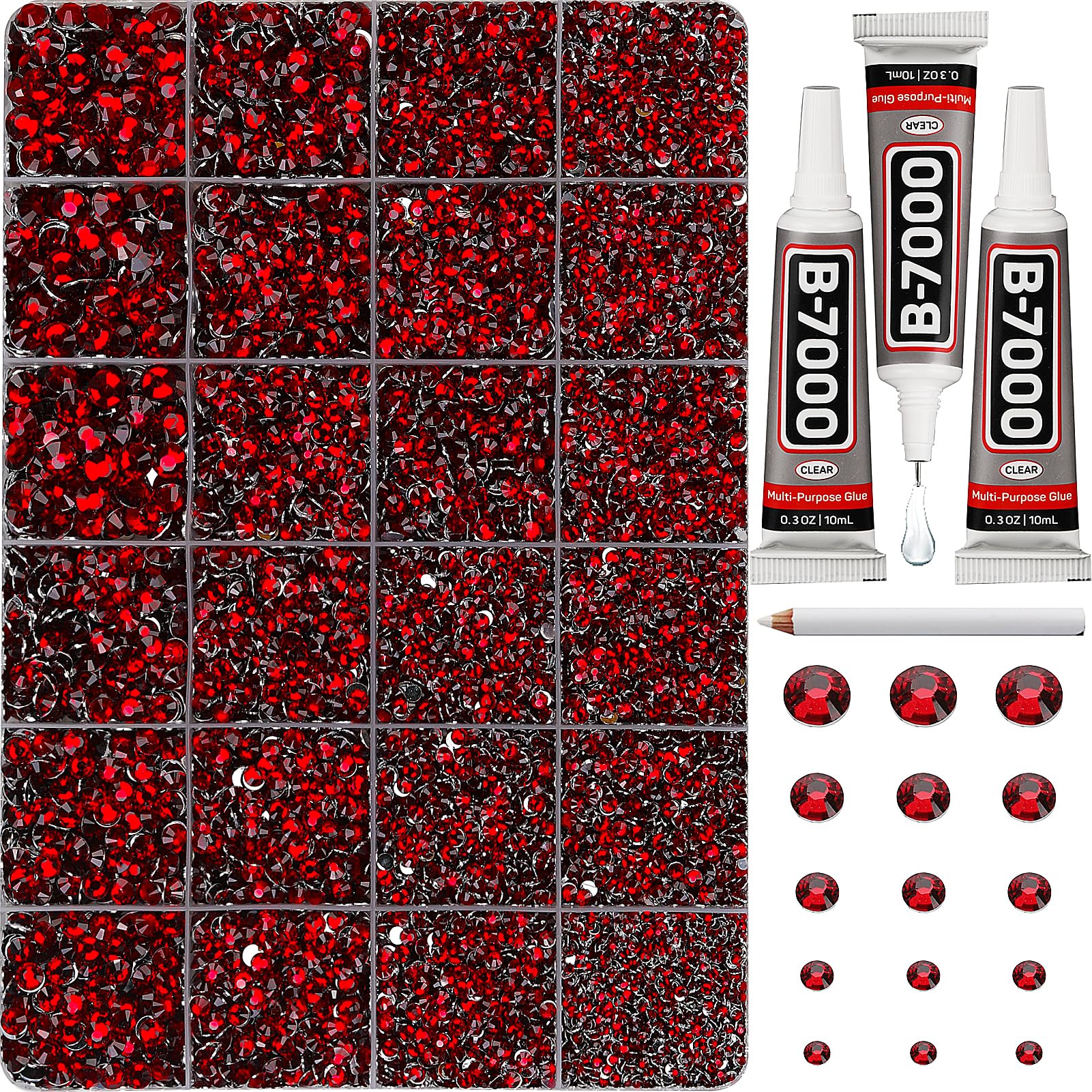 Worthofbest burgundy rhinestones for sparkling crafts and nails.