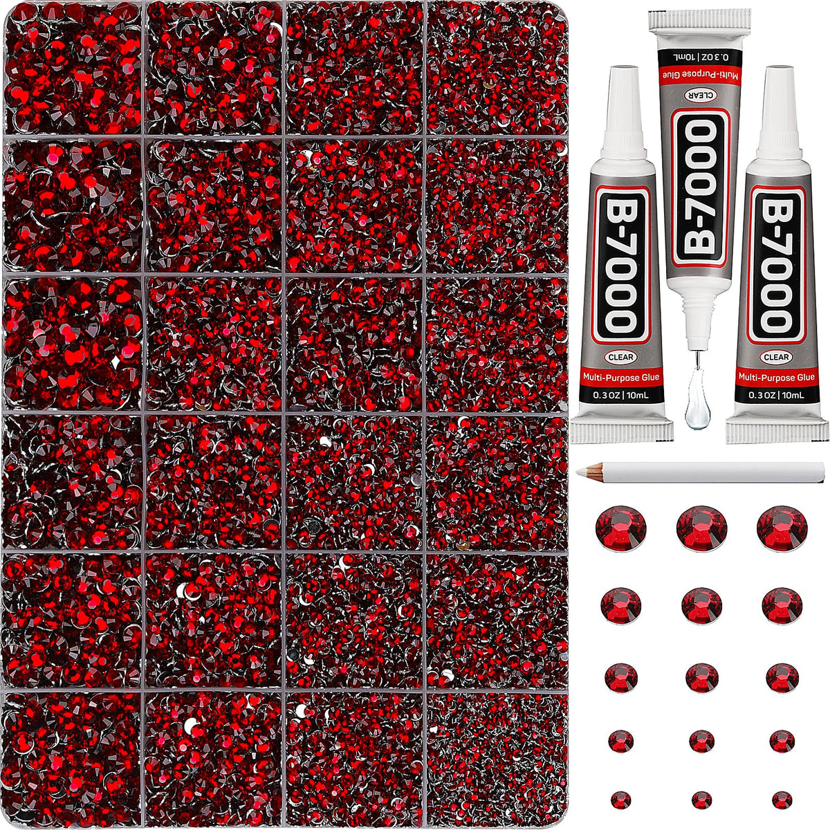 Worthofbest burgundy rhinestones for sparkling crafts and nails.