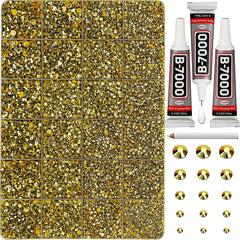 Worthofbest 33000-piece metallic gold rhinestones bundle for dazzling DIY crafts and fashion embellishments.