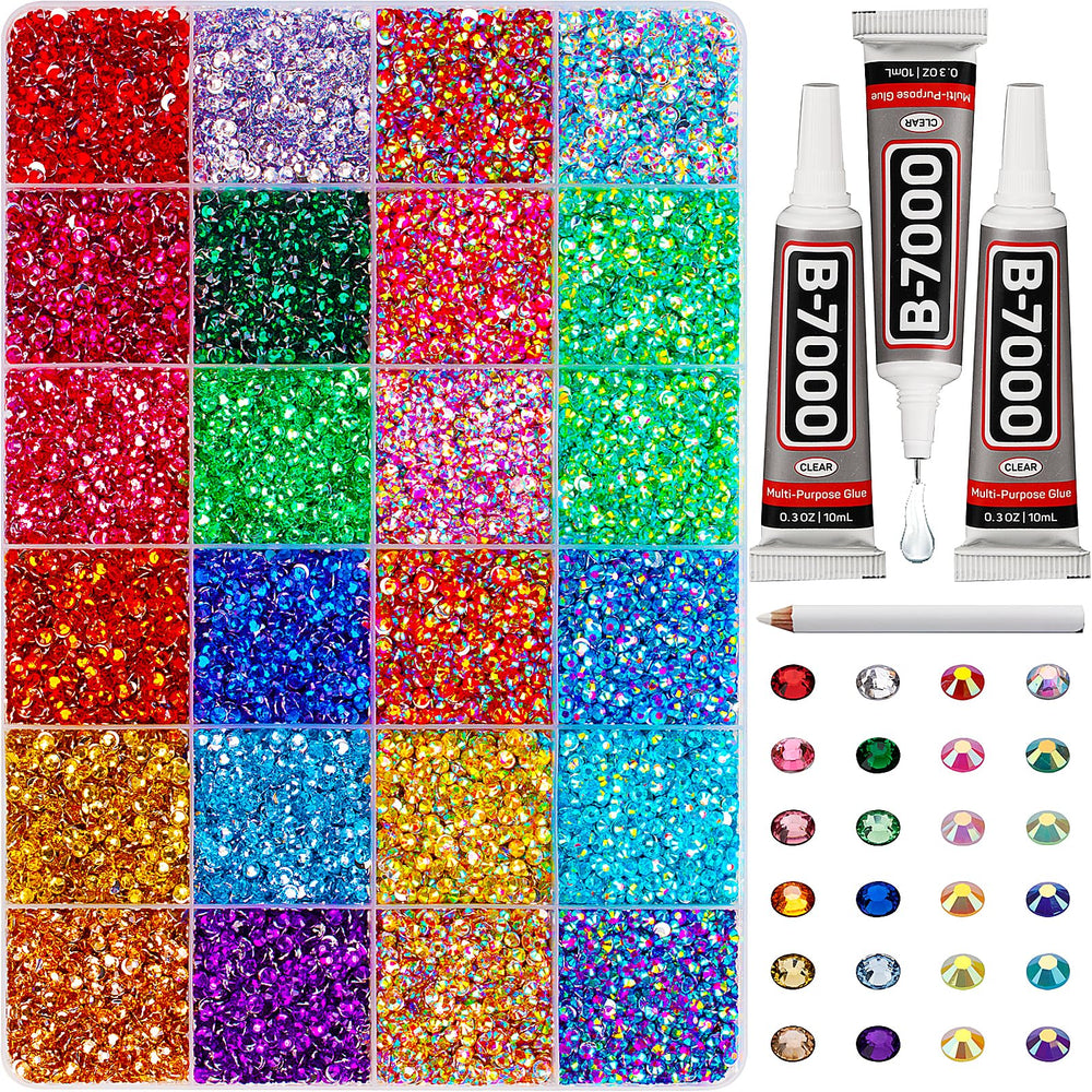 Worthofbest 33000-pcs rhinestones mega pack for nails and crafts.