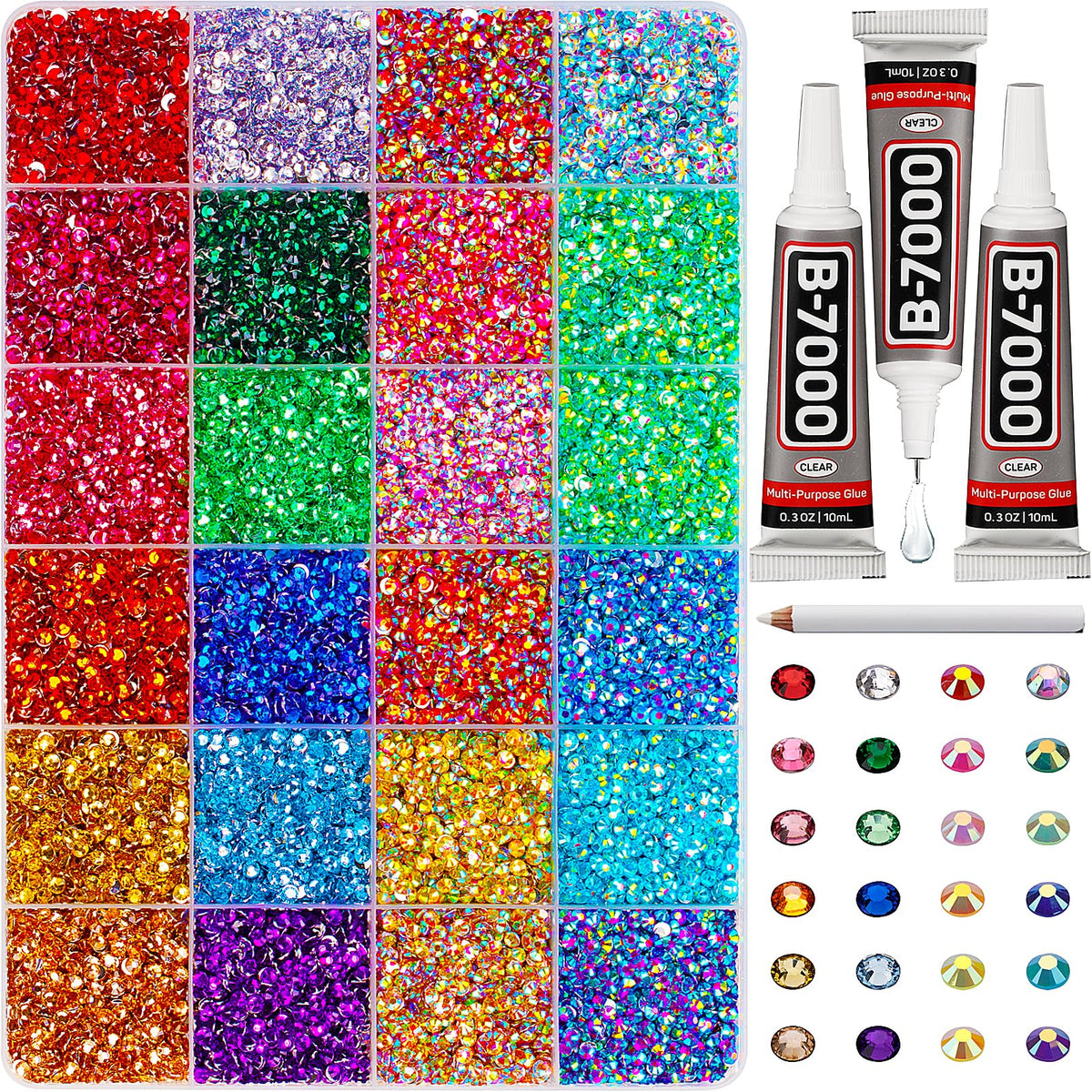 Worthofbest 33000-pcs rhinestones mega pack for nails and crafts.