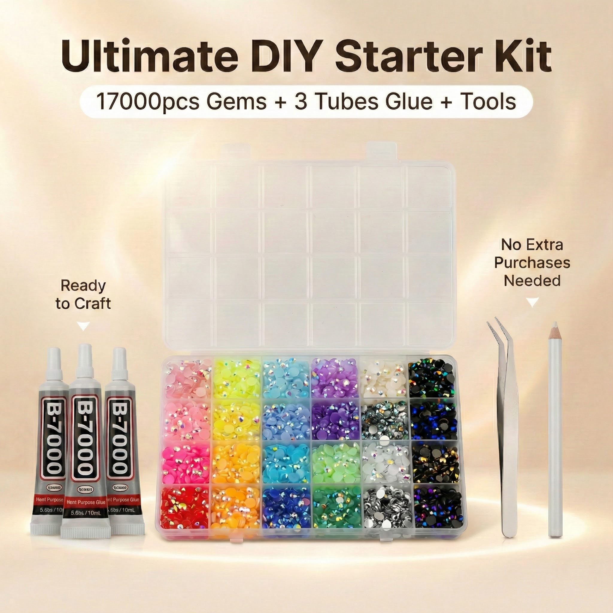 Worthofbest 4mm flatback rhinestones – ideal for precise nail art and fabric accents.